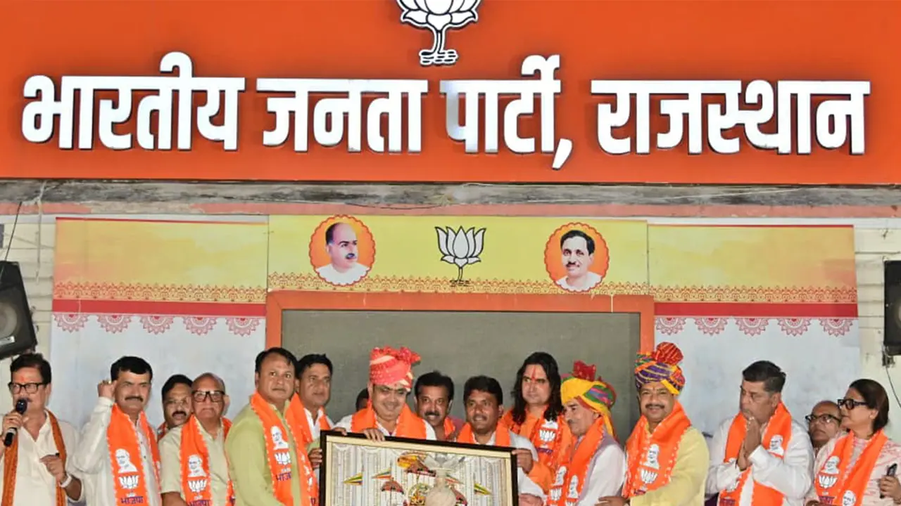 Rajasthan CM Bhajanlal Sharma and BJP leaders celebrate at party office in Jaipur (Photo/Rajasthan BJP) Rajasthan CM Bhajanlal Sharma and BJP leaders celebrate at party office in Jaipur (Photo/Rajasthan BJP)