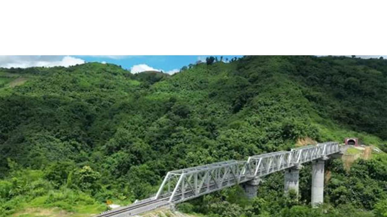 The Bairabi Sairang line carries the national railway network across Mizoram’s challenging hill terrain (Photo/PIB) The Bairabi Sairang line carries the national railway network across Mizoram’s challenging hill terrain (Photo/PIB)