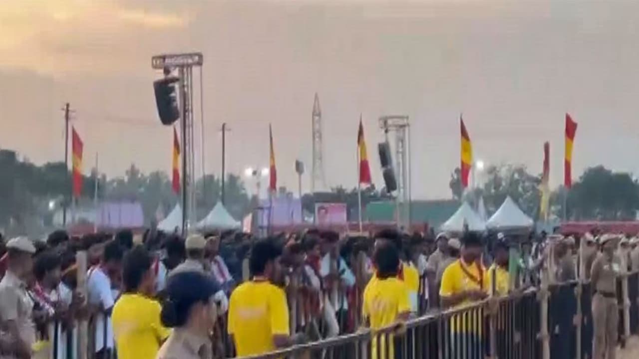 Preparation underway for public meetmg in Erode (Photo/TVK) Preparation underway for public meetmg in Erode (Photo/TVK)