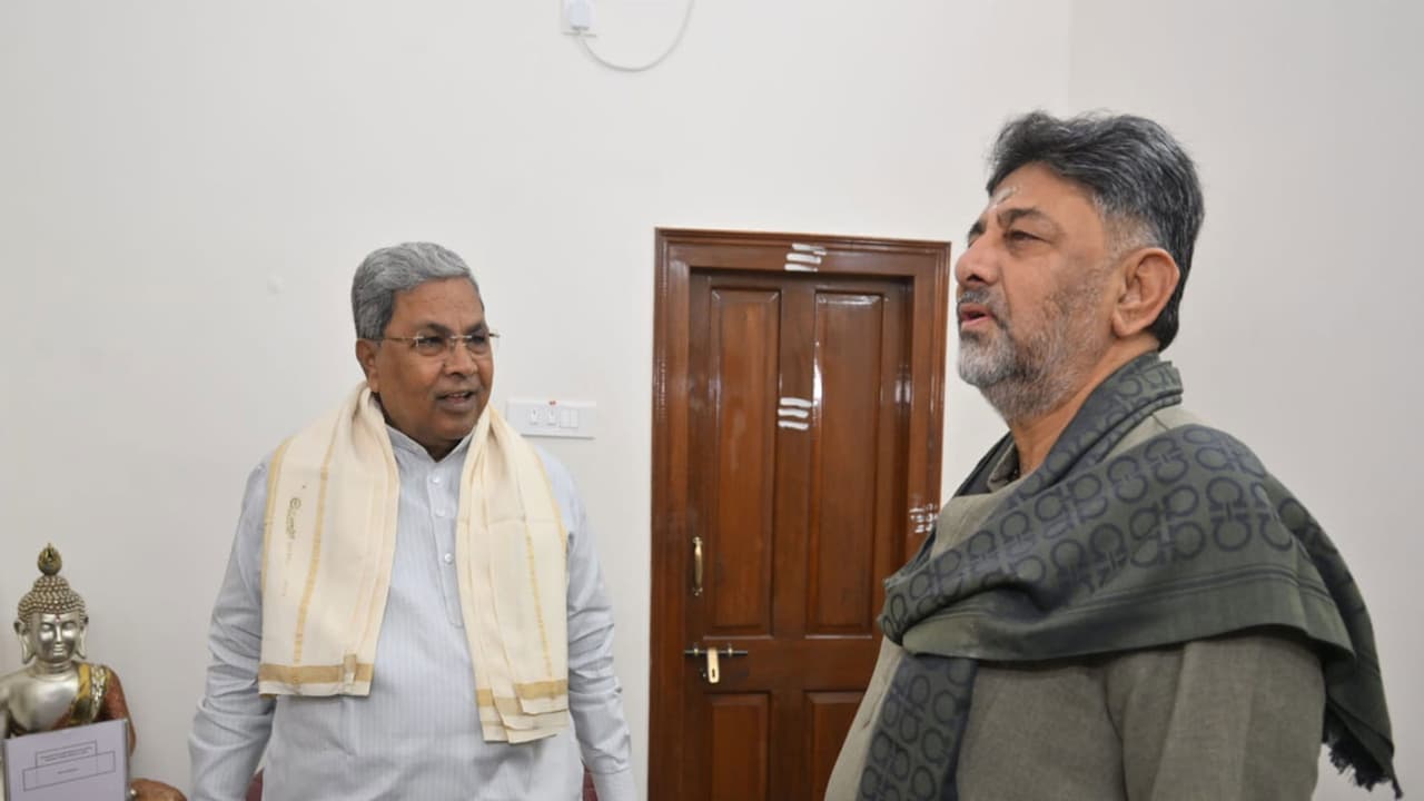 CM Siddaramaiah with DK Shivakumar at breakfast meet (Photo/ANI) CM Siddaramaiah with DK Shivakumar at breakfast meet (Photo/ANI)