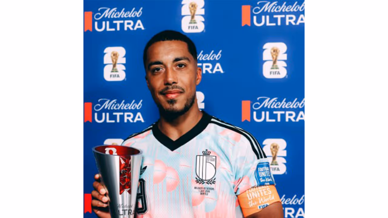 Youri Tielemans with his Player of the Match award. (Photo: @belgianreddevils Instagram) Youri Tielemans with his Player of the Match award. (Photo: @belgianreddevils Instagram)