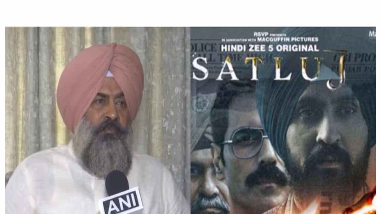 Congress MLA Pargat Singh (L) Satluj poster (R) (Photos/ANI/Instagram@ZEE5) Congress MLA Pargat Singh (L) Satluj poster (R) (Photos/ANI/Instagram@ZEE5)