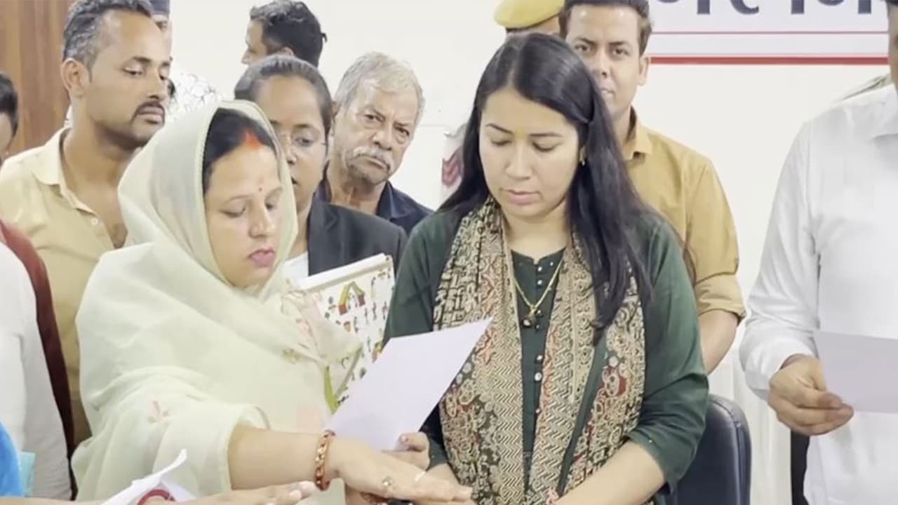 BJP's Anamika Sharma filed her nomination for the post of Mayor in the Ajmer Municipal Corporation elections 2026 (Photo/ANI) BJP's Anamika Sharma filed her nomination for the post of Mayor in the Ajmer Municipal Corporation elections 2026 (Photo/ANI)