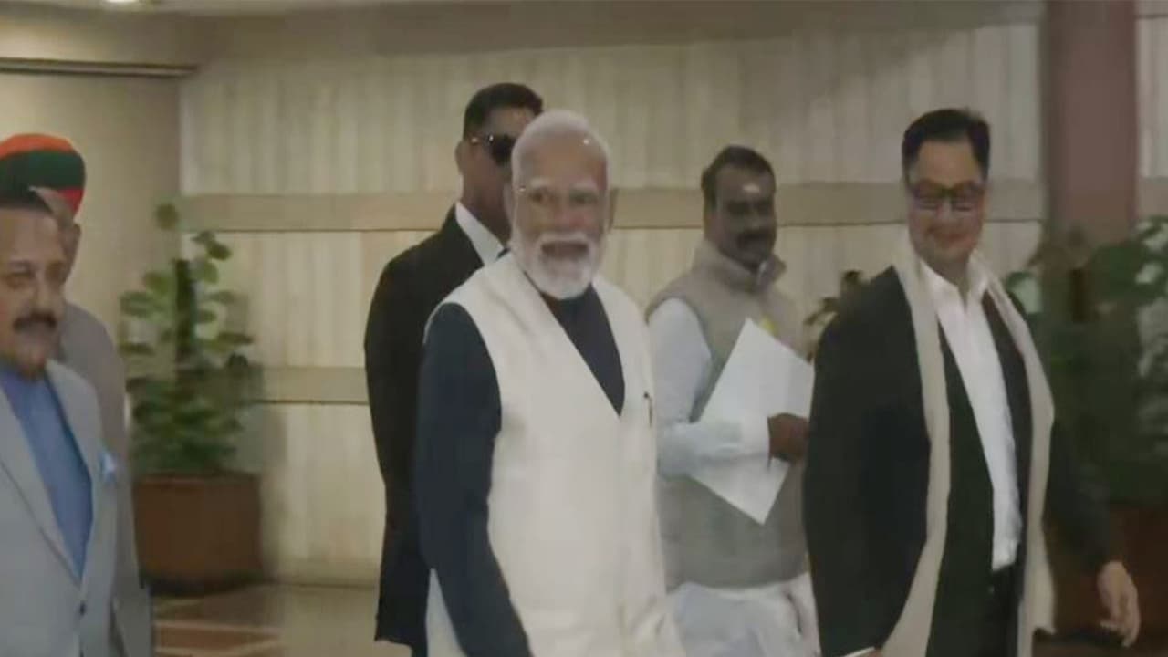 PM Modi arrives for NDA Parliamentary party meeting (Photo/ANI) PM Modi arrives for NDA Parliamentary party meeting (Photo/ANI)