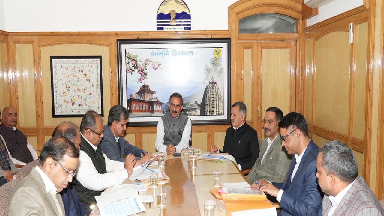 Himachal Pradesh CM Sukhvinder Singh Sukhu reviewing the functioning of the Technical Education department. (Photo/ANI)