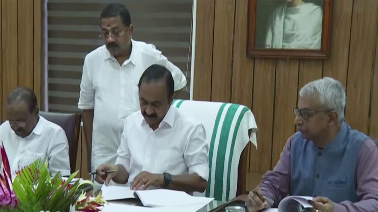 Keralam Chief Minister VD Satheesan holds first cabinet meeting after assuming office (Photo/ANI) Keralam Chief Minister VD Satheesan holds first cabinet meeting after assuming office (Photo/ANI)