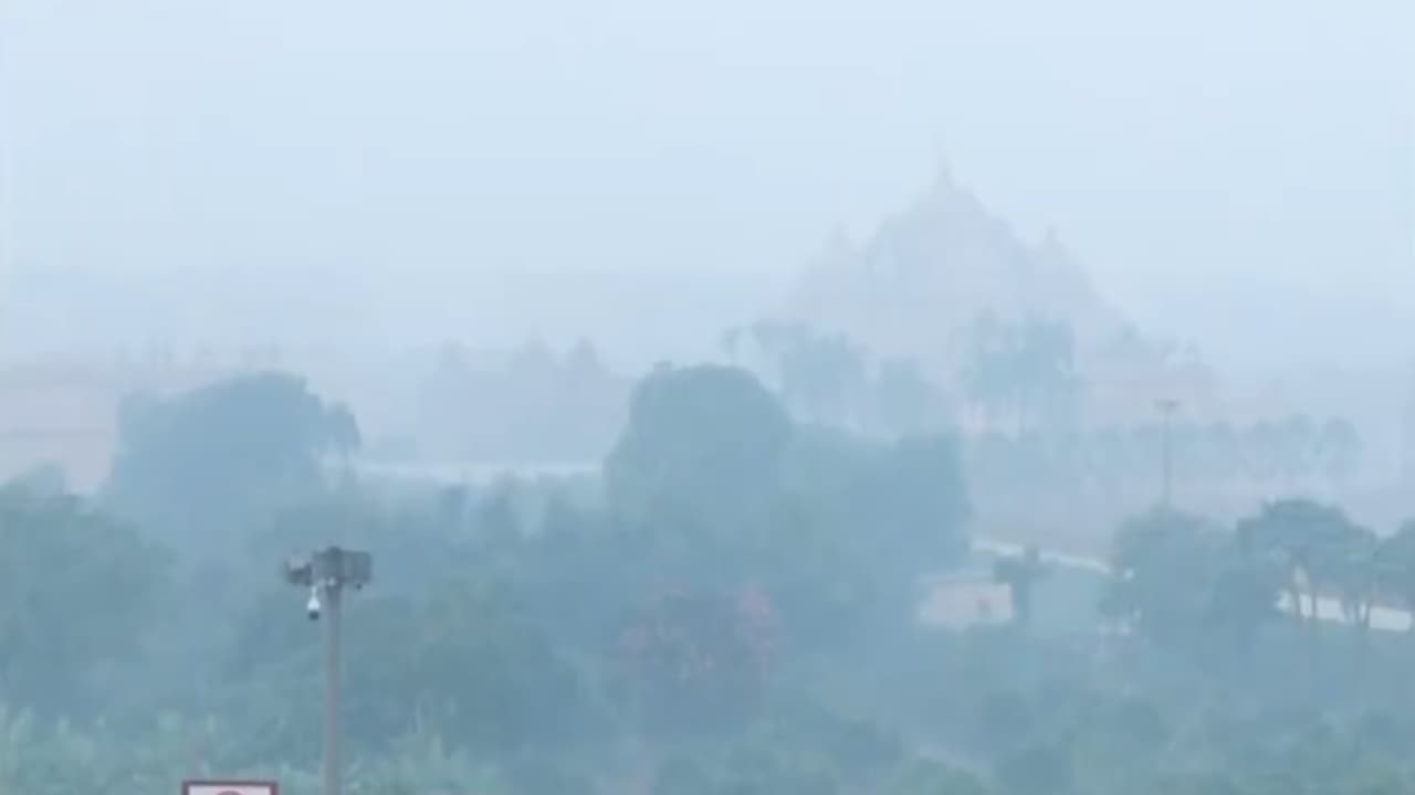 Visuals from near Akshardham Temple on Monday morning. (Photo/ANI) Visuals from near Akshardham Temple on Monday morning. (Photo/ANI)