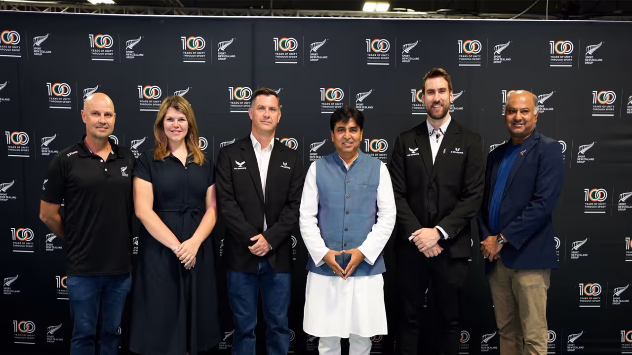 The MOU was signed by Ben Lenihan, General Secretary New Zealand Esports, Jonathan Jansen (CEO, New Zealand Esports) and Brent Sheldrake of Sport NZ with Lokesh Suji, Hon. General Secretary, ESFI (centre). (Photo/ESFI) The MOU was signed by Ben Lenihan, General Secretary New Zealand Esports, Jonathan Jansen (CEO, New Zealand Esports) and Brent Sheldrake of Sport NZ with Lokesh Suji, Hon. General Secretary, ESFI (centre). (Photo/ESFI)