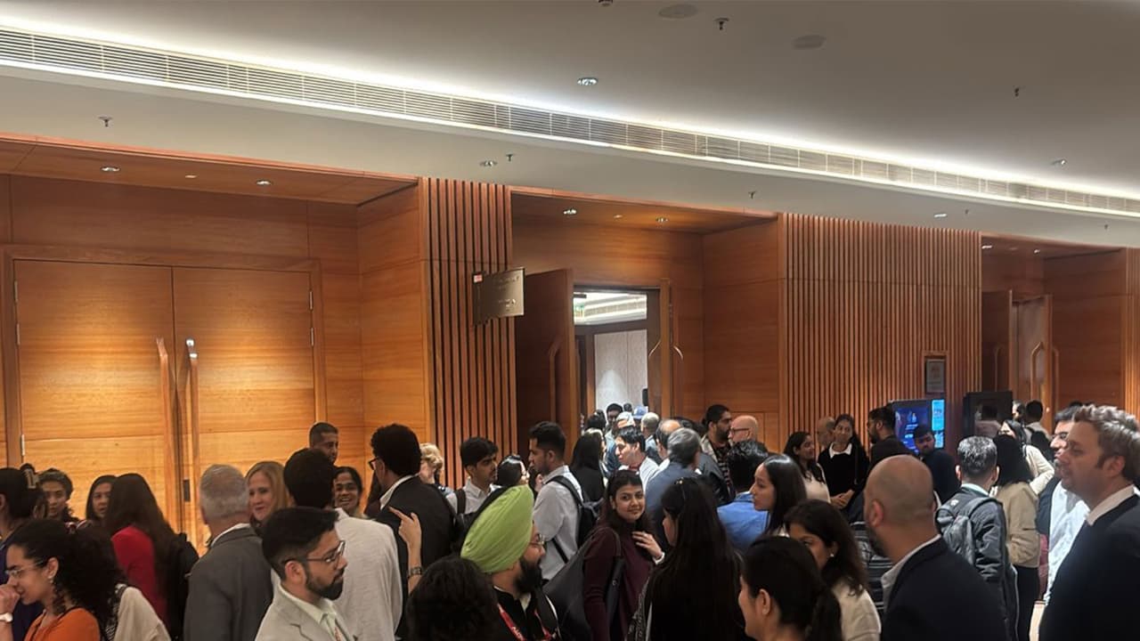 A large gathering at Bharat Mandapam in New Delhi as India hosts the AI Impact Summit 2026, themed “Sarvajana Hitaya, Sarvajana Sukhaya.” (Photo/ANI) A large gathering at Bharat Mandapam in New Delhi as India hosts the AI Impact Summit 2026, themed “Sarvajana Hitaya, Sarvajana Sukhaya.” (Photo/ANI)