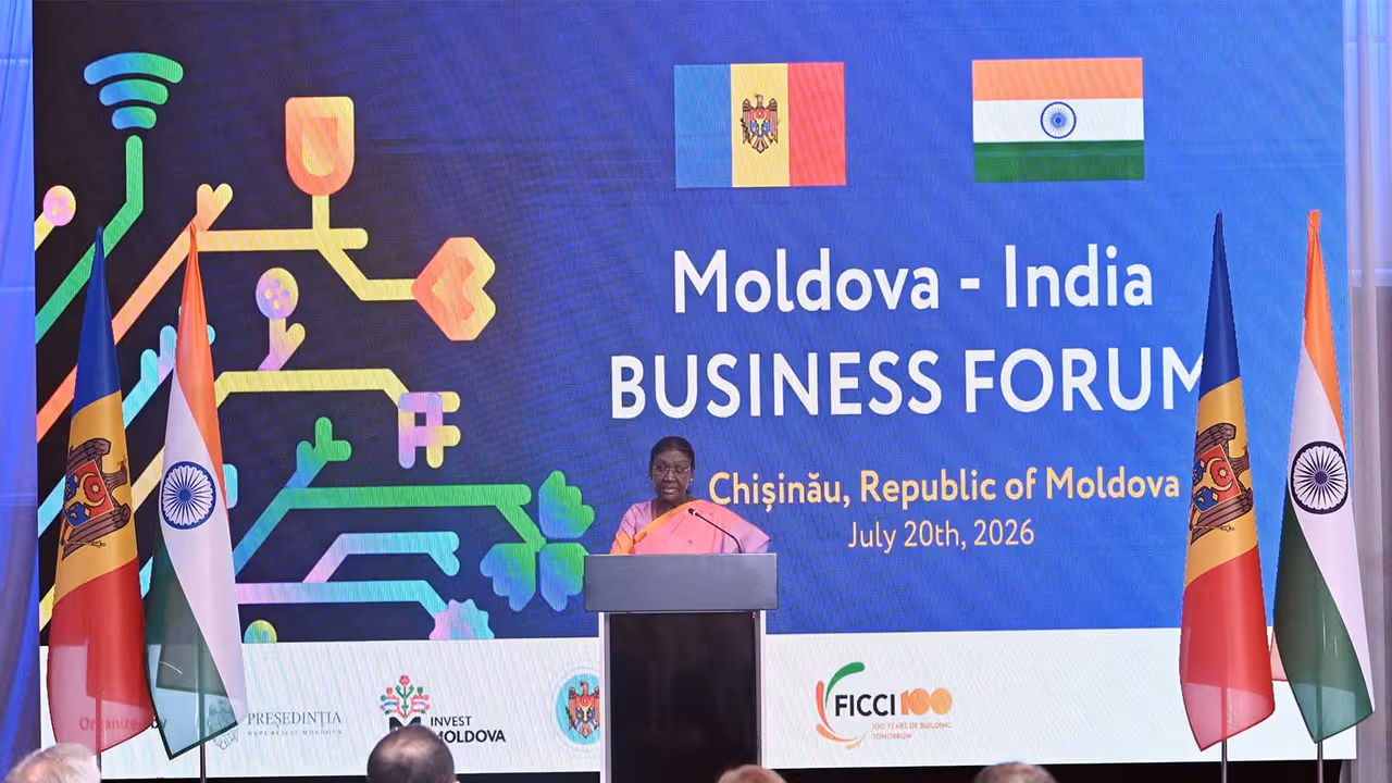 President Murmu addresses India Moldova Business Forum (Photo/X @rashtrapatibhvn) President Murmu addresses India Moldova Business Forum (Photo/X @rashtrapatibhvn)