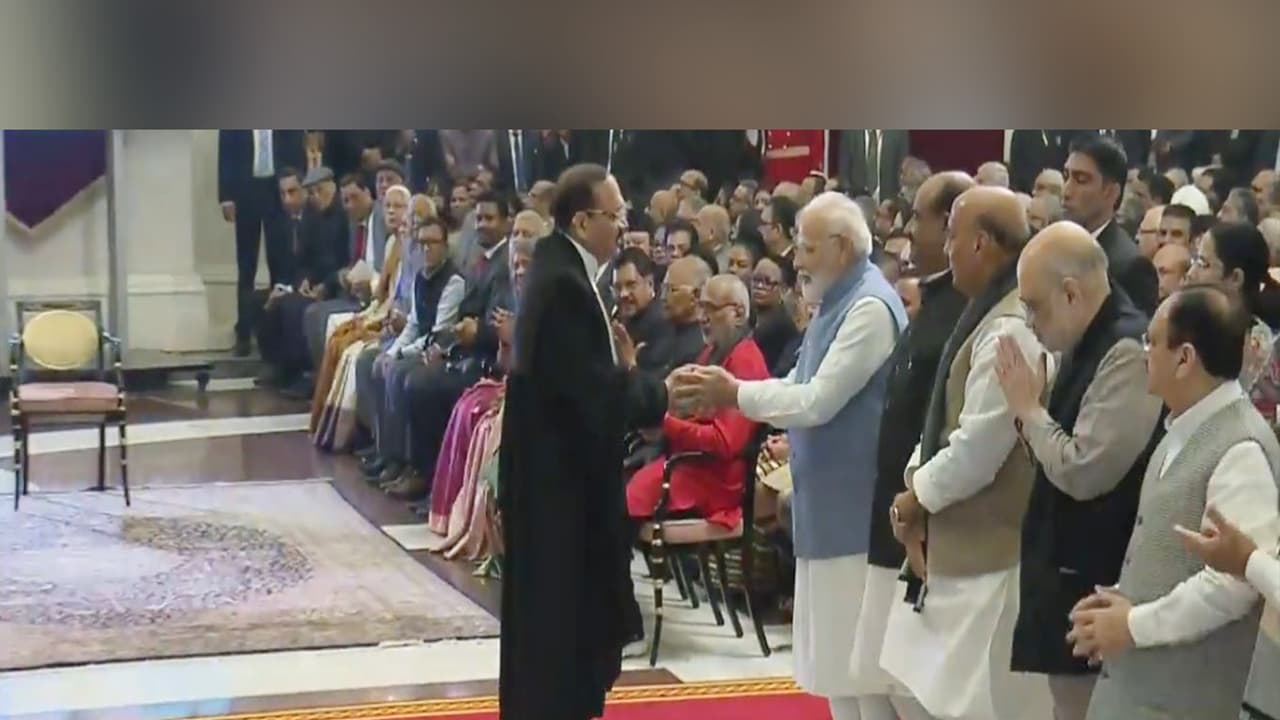 Chief Justice Surya Kant (left) shakes hands with Prime Minister Narendra Modi (Photo/X @rashtrapatibhvn) Chief Justice Surya Kant (left) shakes hands with Prime Minister Narendra Modi (Photo/X @rashtrapatibhvn)