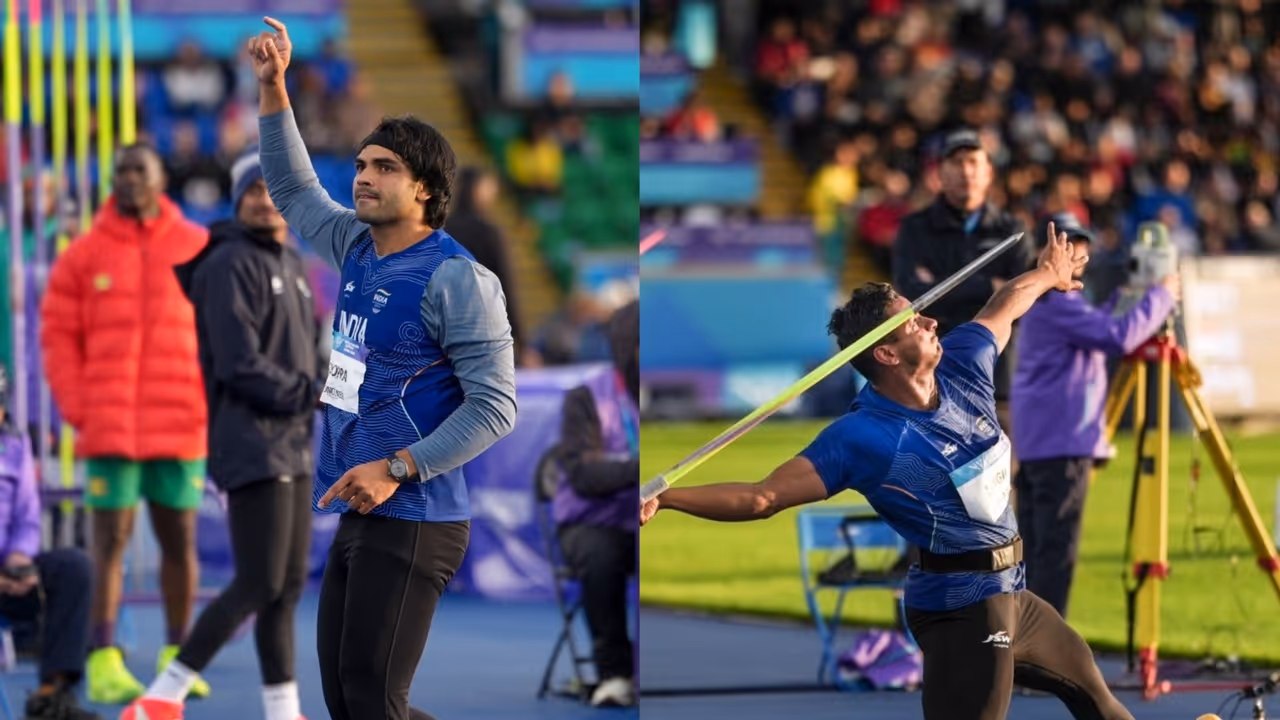 Yash Vir Singh (L) and Neeraj Chopra (R). (Photo: X/@rajnathsingh) Yash Vir Singh (L) and Neeraj Chopra (R). (Photo: X/@rajnathsingh)