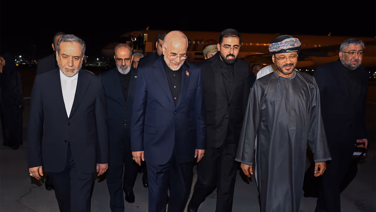 Oman's Foreign Minister Badr bin Hamad Albusaidi receives Iranian Foreign Minister Seyed Abbas Araghchi and Parliament Speaker HE Ghalibaf (Photo/X/@FMofOman) Oman's Foreign Minister Badr bin Hamad Albusaidi receives Iranian Foreign Minister Seyed Abbas Araghchi and Parliament Speaker HE Ghalibaf (Photo/X/@FMofOman)