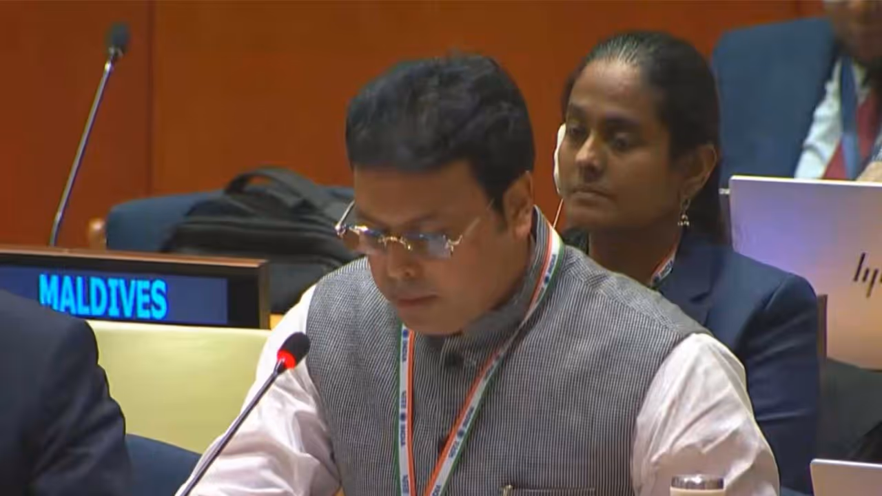 BJP Lok Sabha MP Biplab Kumar Deb addresses the UN General Assembly Sixth Committee session in New York. (Photo: X/@IndiaUNNewYork) BJP Lok Sabha MP Biplab Kumar Deb addresses the UN General Assembly Sixth Committee session in New York. (Photo: X/@IndiaUNNewYork)