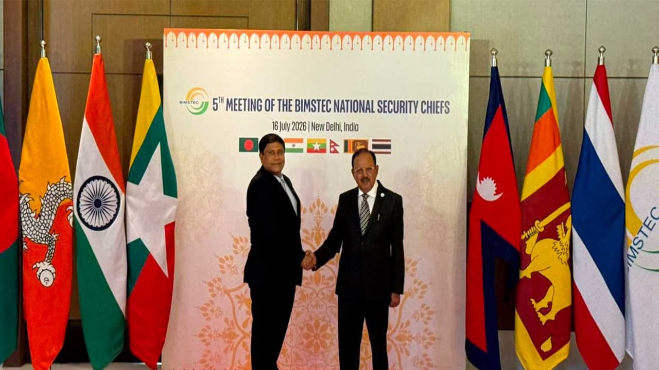 AKM Shamsul Islam, Defence Adviser to Bangladesh’s Prime Minister with NSA Ajit Doval (Photo/X@bdhc_delhi) AKM Shamsul Islam, Defence Adviser to Bangladesh’s Prime Minister with NSA Ajit Doval (Photo/X@bdhc_delhi)