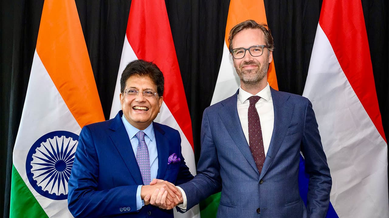 Union Commerce and Industry Minister Piyush Goyal with Netherlands' Minister for Foreign Trade and Development Cooperation, Sjoerd Sjoerdsma (Photo/X@PiyushGoyal) Union Commerce and Industry Minister Piyush Goyal with Netherlands' Minister for Foreign Trade and Development Cooperation, Sjoerd Sjoerdsma (Photo/X@PiyushGoyal)