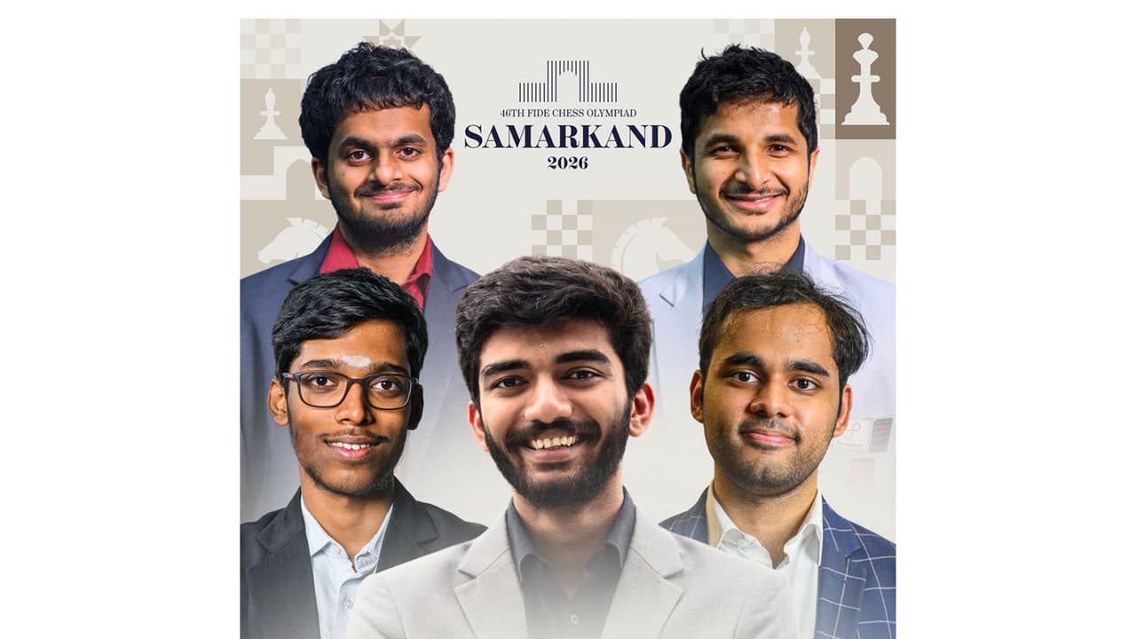 India (Open) squad for Chess Olympiad 2026. (Photo: X/ @FIDE_chess) India (Open) squad for Chess Olympiad 2026. (Photo: X/ @FIDE_chess)