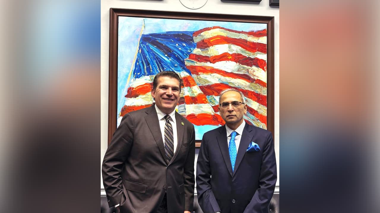 US Congressman Jay Obernolte and Ambassador Vinay Kwatra (Photo/X@AmbVMKwatra) US Congressman Jay Obernolte and Ambassador Vinay Kwatra (Photo/X@AmbVMKwatra)