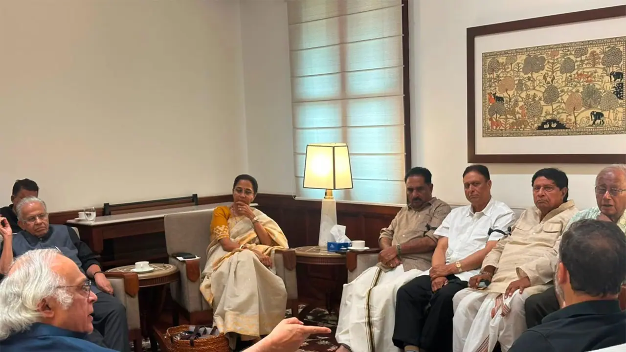 several opposition parties met in the chamber of Leader of Opposition (LoP) Mallikarjun Kharge chamber (Photo/@IYC) several opposition parties met in the chamber of Leader of Opposition (LoP) Mallikarjun Kharge chamber (Photo/@IYC)