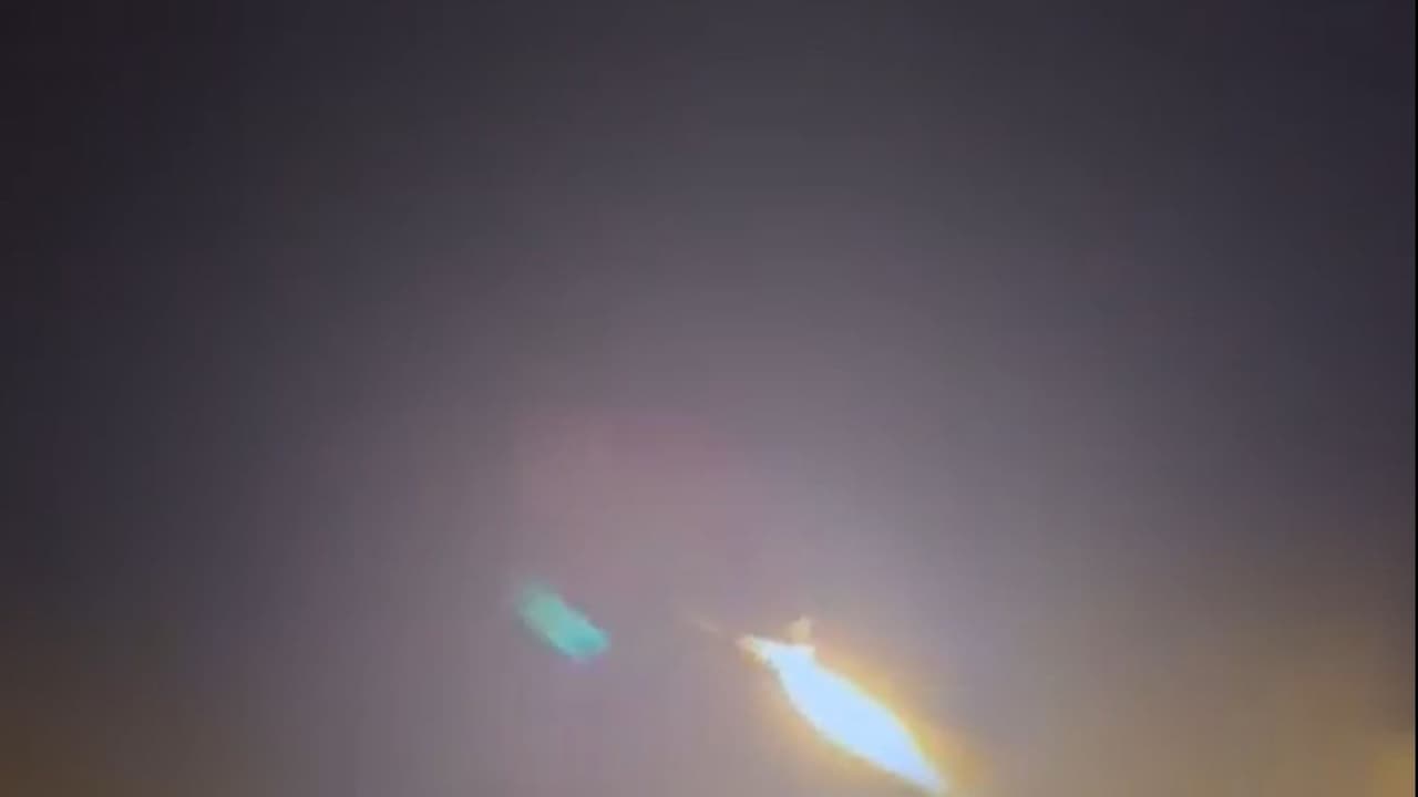 A projectile is seen streaking through the night sky. Iran launched targeted drone strikes against two US military installations in Kuwait. (Image Source: Iranian state media) A projectile is seen streaking through the night sky. Iran launched targeted drone strikes against two US military installations in Kuwait. (Image Source: Iranian state media)
