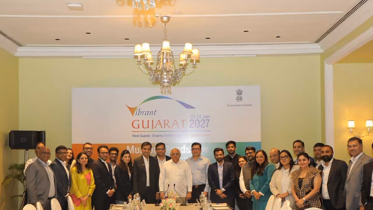 Gujarat CM Bhupendra Patel at Mumbai event (Photo/Gujarat CMO) Gujarat CM Bhupendra Patel at Mumbai event (Photo/Gujarat CMO)