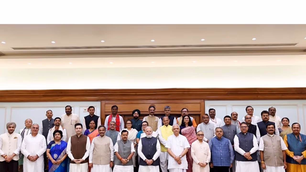Newly elected BJP Rajya Sabha MPs call on PM Modi (Photo/ANI) Newly elected BJP Rajya Sabha MPs call on PM Modi (Photo/ANI)