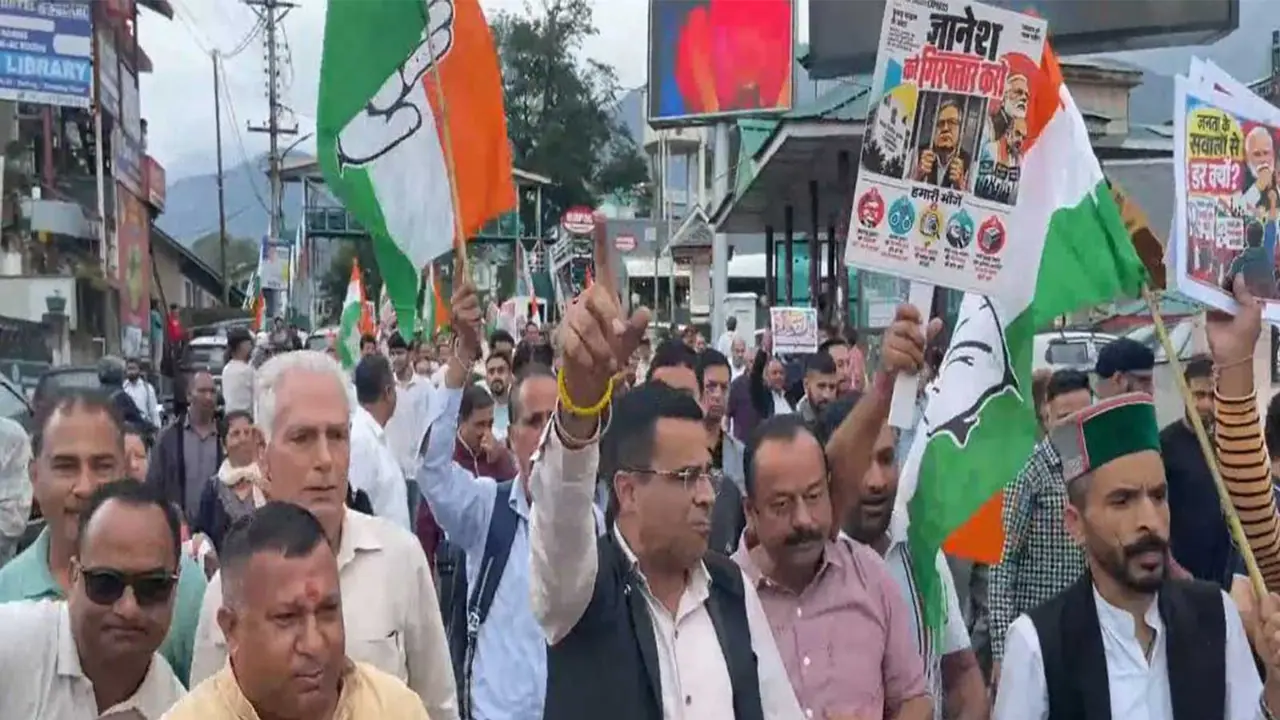 Himachal Pradesh Congress held statewide protests (Photo/ANI) Himachal Pradesh Congress held statewide protests (Photo/ANI)