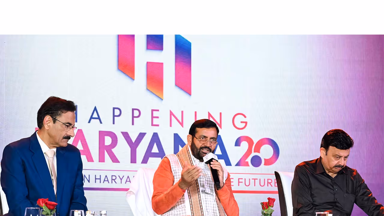 Haryana CM Nayab Singh Saini at investors summit (Photo/ANI) Haryana CM Nayab Singh Saini at investors summit (Photo/ANI)