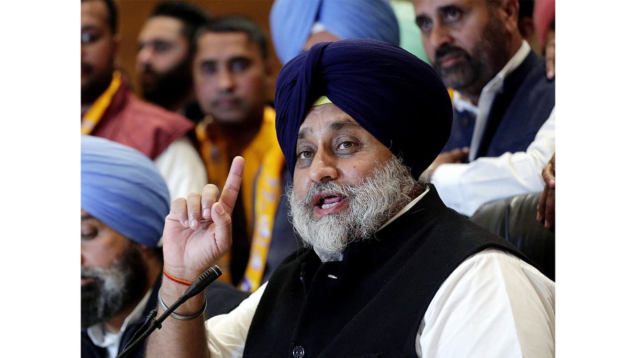 Shiromani Akali Dal (SAD) President Sukhbir Singh Badal (File Photo/ANI) Shiromani Akali Dal (SAD) President Sukhbir Singh Badal (File Photo/ANI)