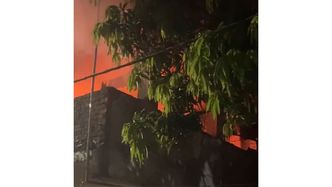 Fire in a furniture godown in Hyderabad. Visual from the spot (Photo/ANI) Fire in a furniture godown in Hyderabad. Visual from the spot (Photo/ANI)