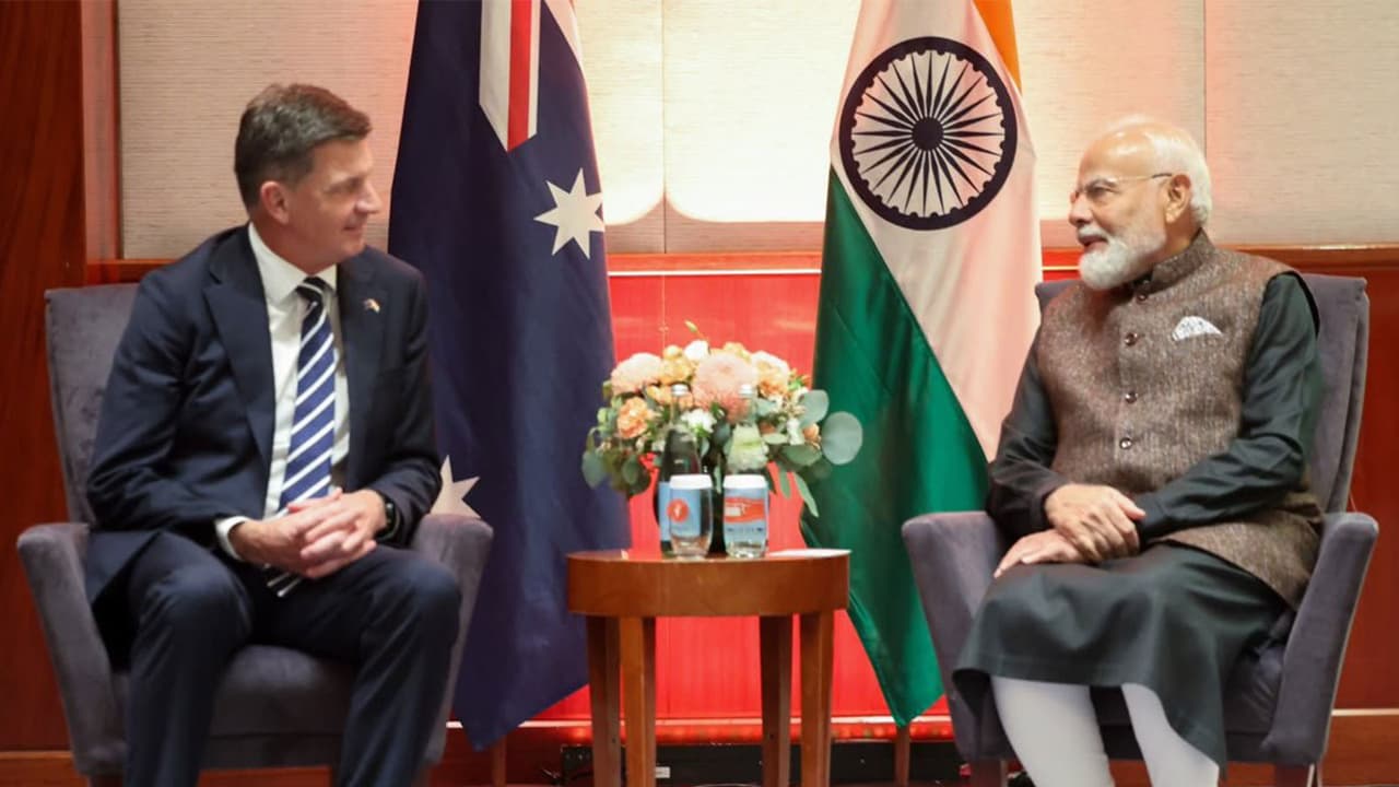 Prime Minister Narendra Modi and Angus Taylor, Leader of the Opposition of Australia (Photo: X@narendramodi) Prime Minister Narendra Modi and Angus Taylor, Leader of the Opposition of Australia (Photo: X@narendramodi)