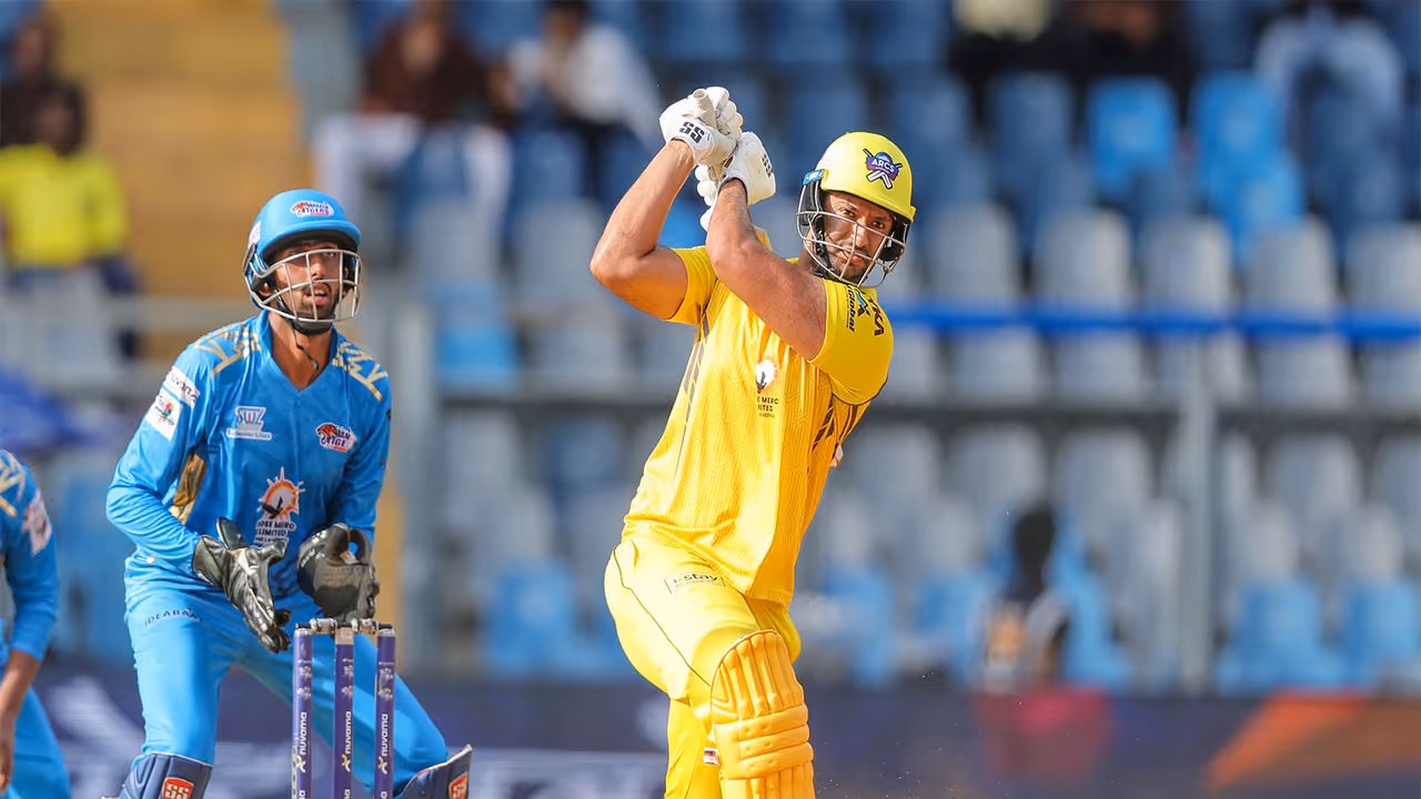 Arcs Andheri skipper Shivam Dube in action during T20 Mumbai League 2026 (Image: MCA/T20 Mumbai League) Arcs Andheri skipper Shivam Dube in action during T20 Mumbai League 2026 (Image: MCA/T20 Mumbai League)
