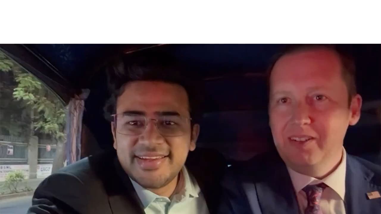 BJP MP Tejasvi Surya with US Ambassador to India Sergio Gor (Photo/X/@Tejasvi_Surya) BJP MP Tejasvi Surya with US Ambassador to India Sergio Gor (Photo/X/@Tejasvi_Surya)