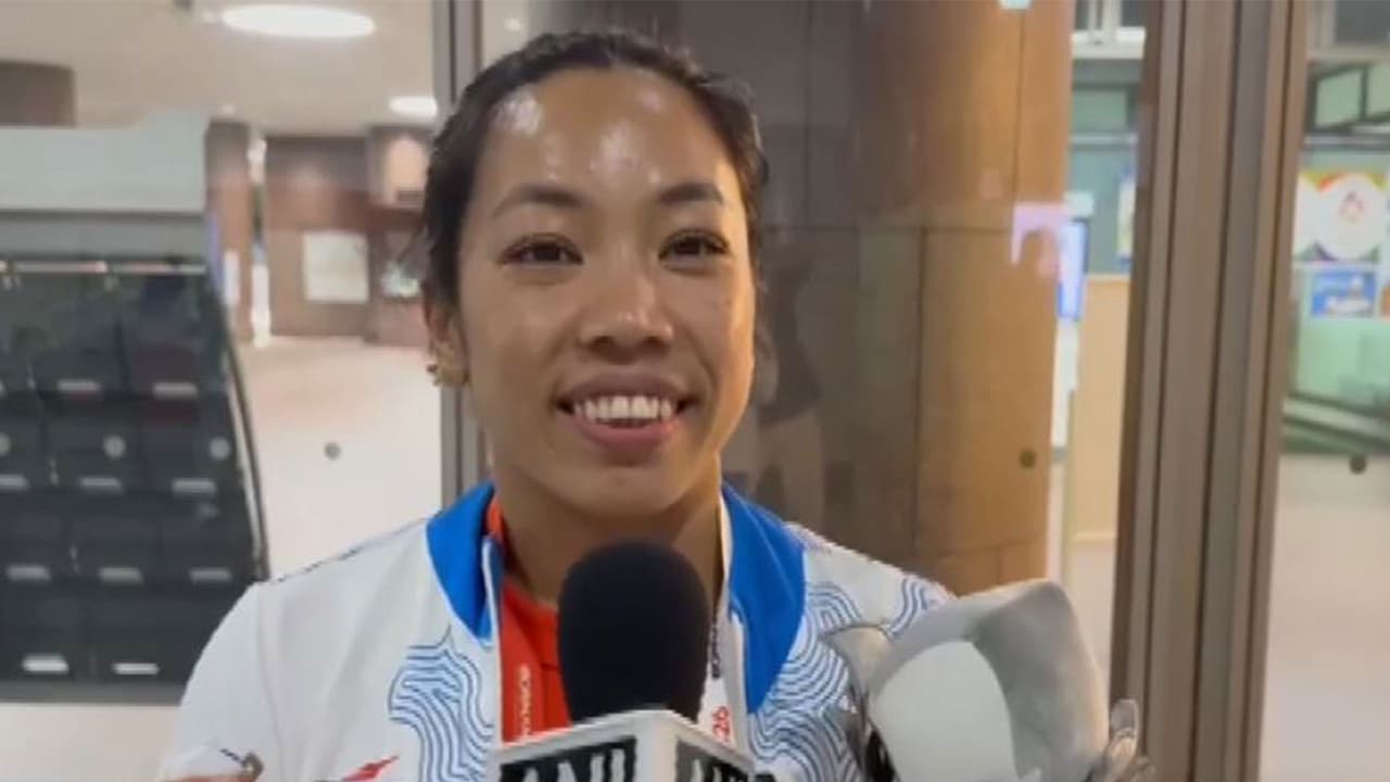 Indian weightlifter Mirabai Chanu after her silver medal outing in Asian Games 2026. (Photo: ANI) Indian weightlifter Mirabai Chanu after her silver medal outing in Asian Games 2026. (Photo: ANI)
