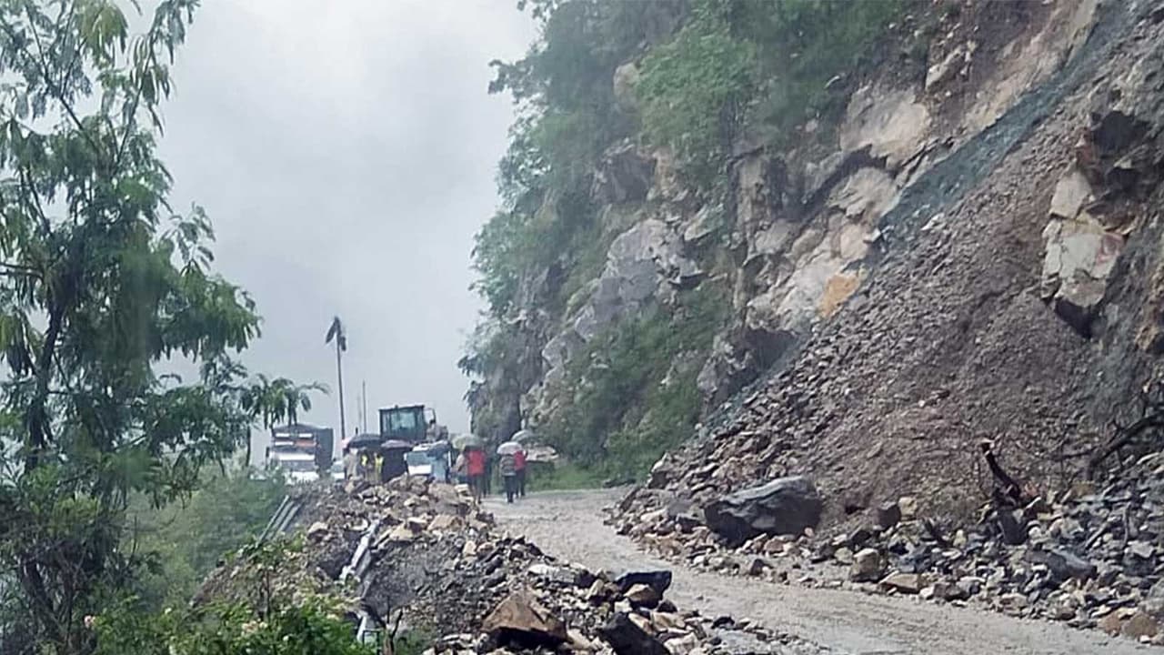 Visual of debris on Gangotri National Highway (Photo/ANI) Visual of debris on Gangotri National Highway (Photo/ANI)