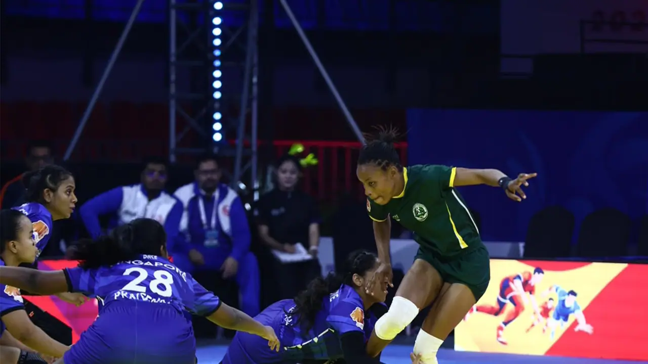 Nigeria and Singapore women Kabaddi players in action. (Photo: Commonwealth Kabaddi Championship) Nigeria and Singapore women Kabaddi players in action. (Photo: Commonwealth Kabaddi Championship)