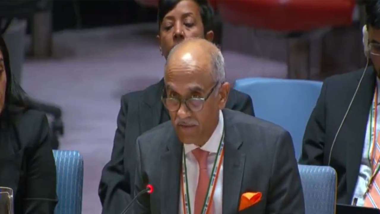 India’s Permanent Representative to the United Nations, Parvathaneni Harish, addresses the UN Security Council. (Image Source: UN Web TV) India’s Permanent Representative to the United Nations, Parvathaneni Harish, addresses the UN Security Council. (Image Source: UN Web TV)