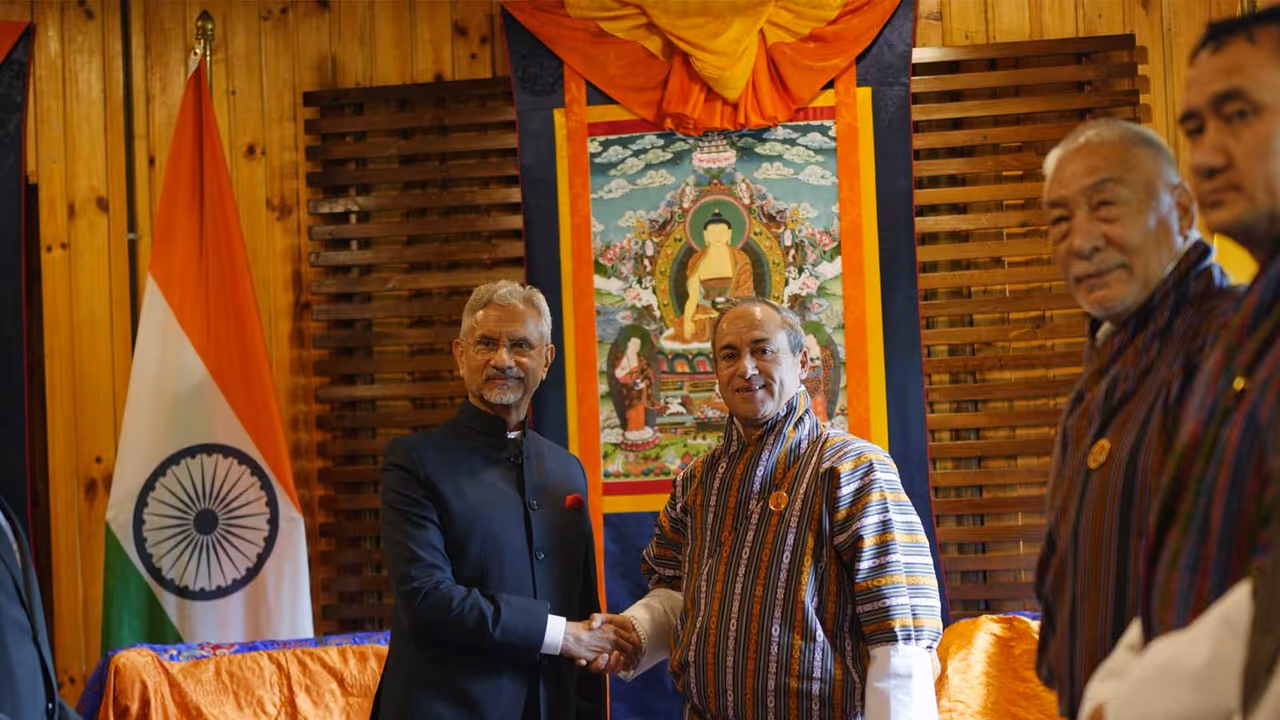 External Affairs Minister S Jaishankar with Foreign Minister of Bhutan, Lyonpo DN Dhungyel (Photo/X/@DrSJaishankar) External Affairs Minister S Jaishankar with Foreign Minister of Bhutan, Lyonpo DN Dhungyel (Photo/X/@DrSJaishankar)