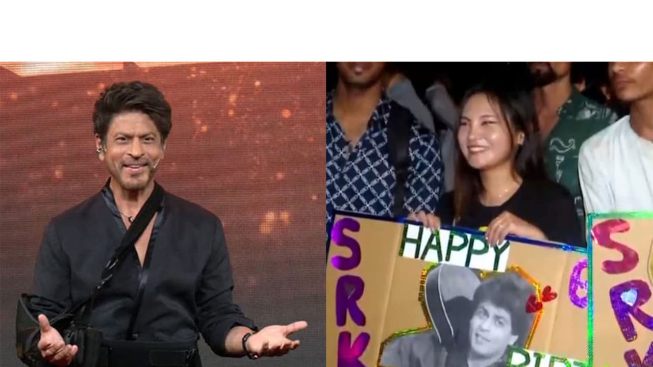 Shah Rukh Khan (L), Fans outside Mannat (R) (Photo/iANI)