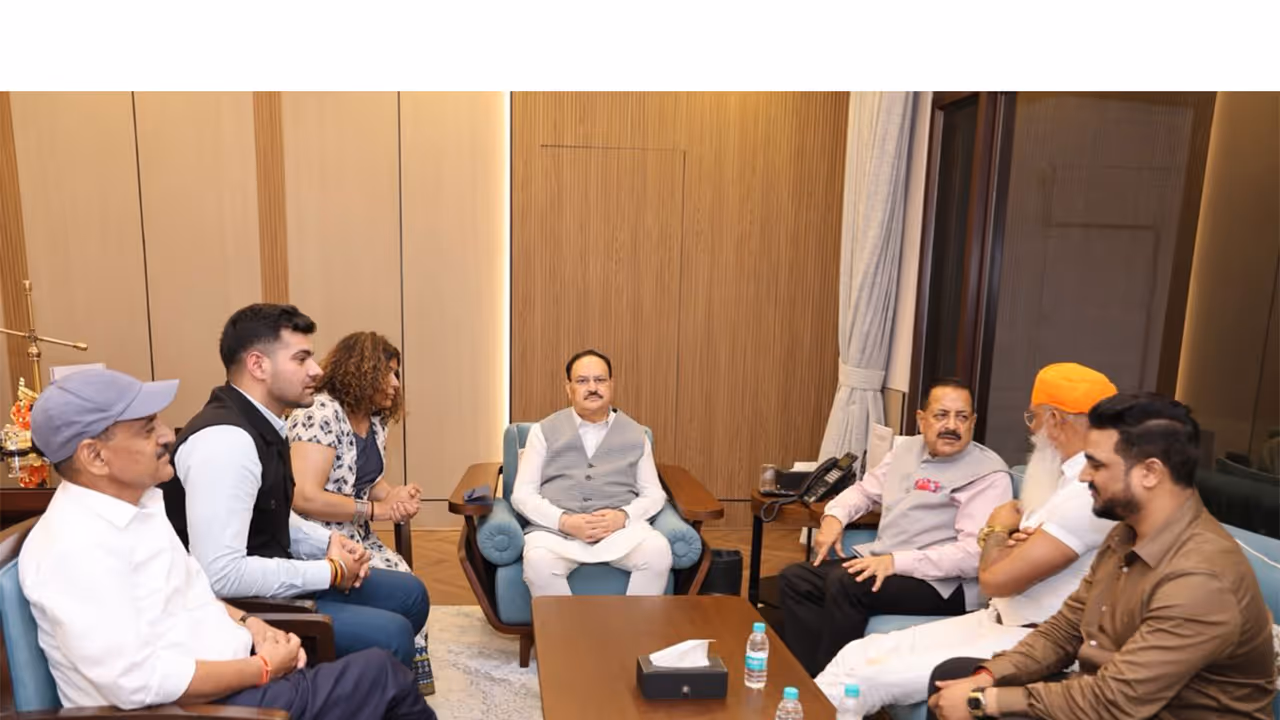 Union Minister for Health & Family Welfare JP Nadda meets Kshatriya Karni Sena Delegation (Photo/X/@JPNadda) Union Minister for Health & Family Welfare JP Nadda meets Kshatriya Karni Sena Delegation (Photo/X/@JPNadda)