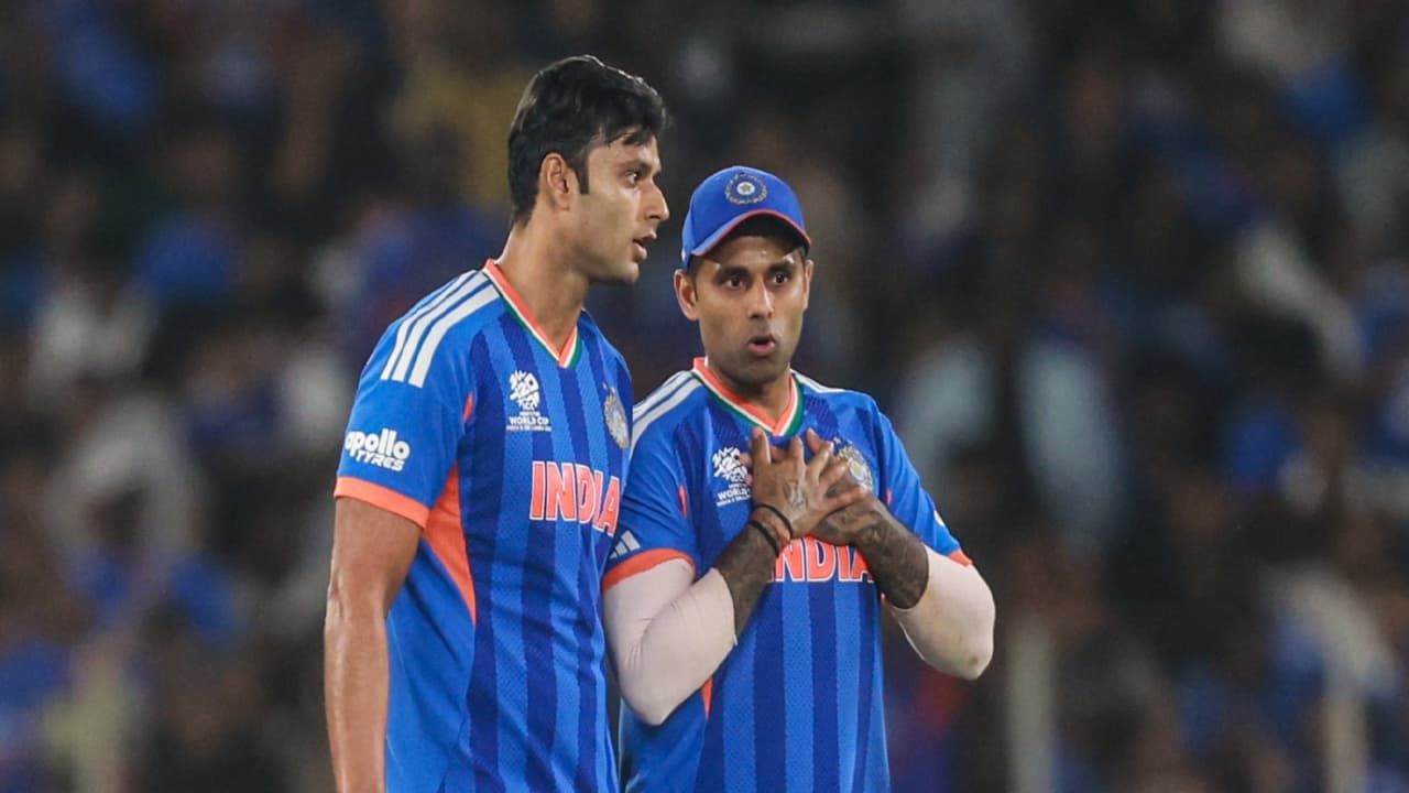 Suryakumar Yadav with Shivam Dube. (Photo: ANI) Suryakumar Yadav with Shivam Dube. (Photo: ANI)