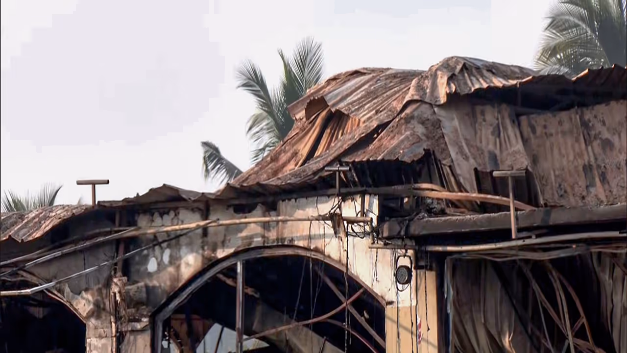 Charred remains of the Birch by Romeo Lane restaurant following fire tragedy (Photo/ANI) Charred remains of the Birch by Romeo Lane restaurant following fire tragedy (Photo/ANI)
