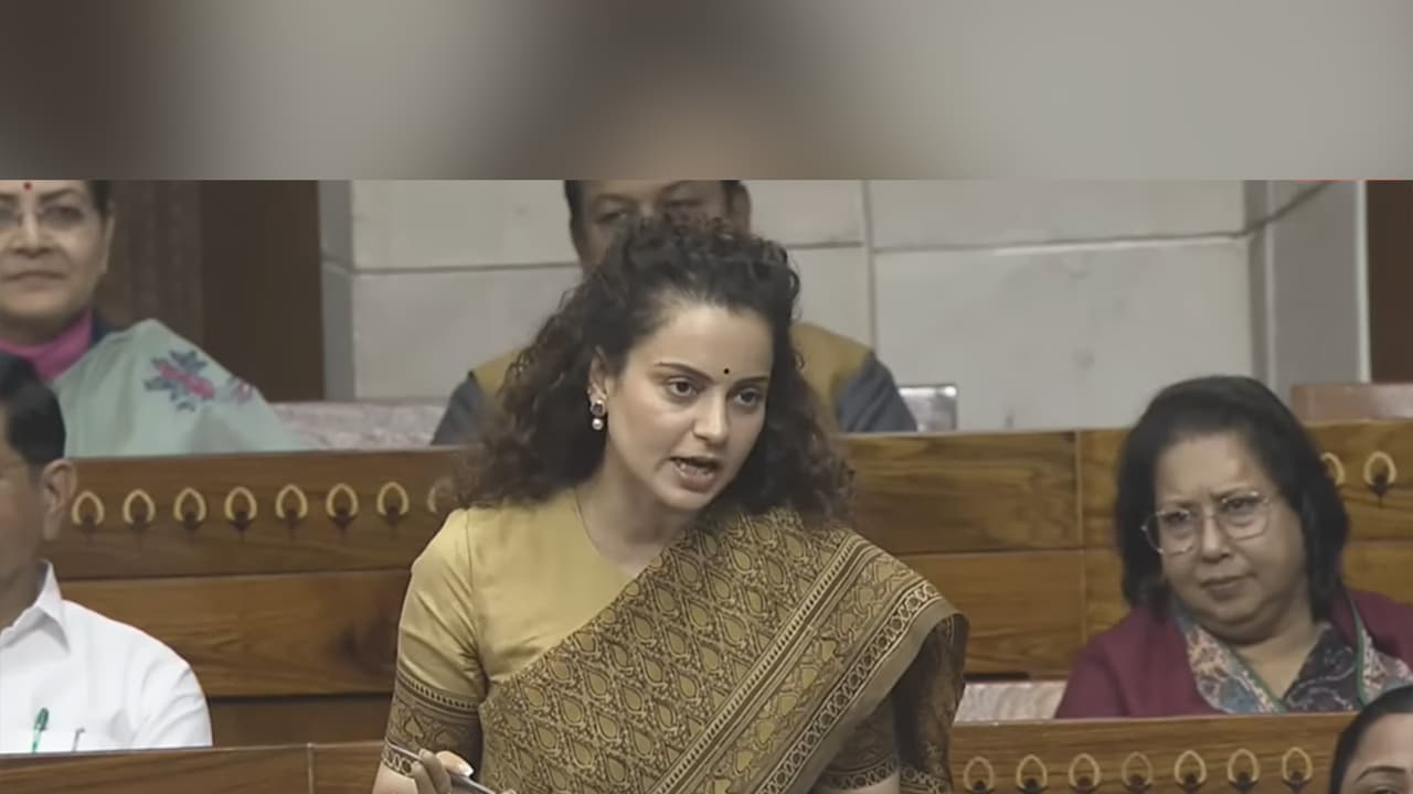 BJP MP Kangana Ranaut (Photo/ screengrab from Sansad TV) BJP MP Kangana Ranaut (Photo/ screengrab from Sansad TV)