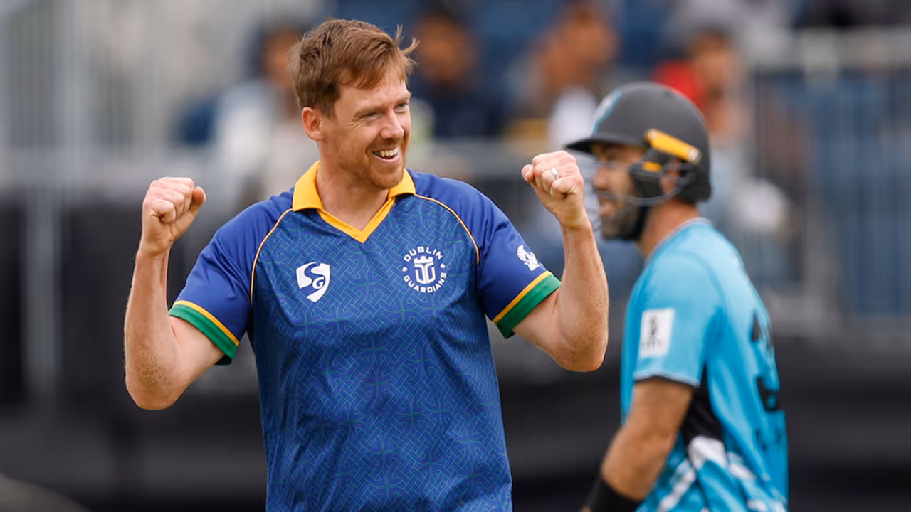Craig Young celebrating the wicket of Glenn Maxwell. (Photo: ETPL) Craig Young celebrating the wicket of Glenn Maxwell. (Photo: ETPL)