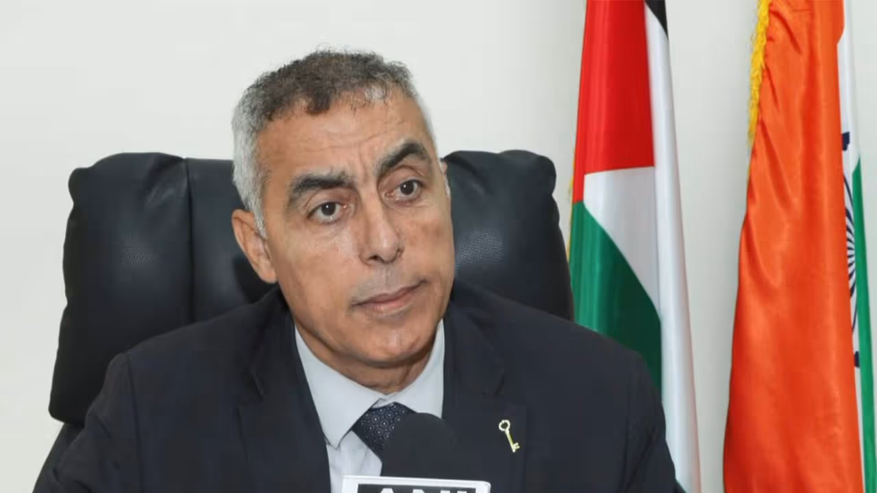 Palestinian Ambassador Abdullah Abu Shawesh speaks on UN report alleging genocide in Gaza, criticises Israel and its allies. (Photo/ANI) Palestinian Ambassador Abdullah Abu Shawesh speaks on UN report alleging genocide in Gaza, criticises Israel and its allies. (Photo/ANI)