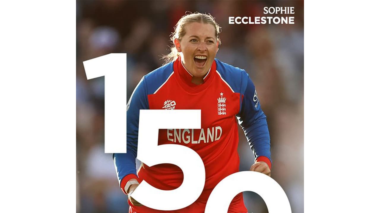 Sophie Ecclestone completes 150 T20I wickets (Photo: X/@englandcricket) Sophie Ecclestone completes 150 T20I wickets (Photo: X/@englandcricket)
