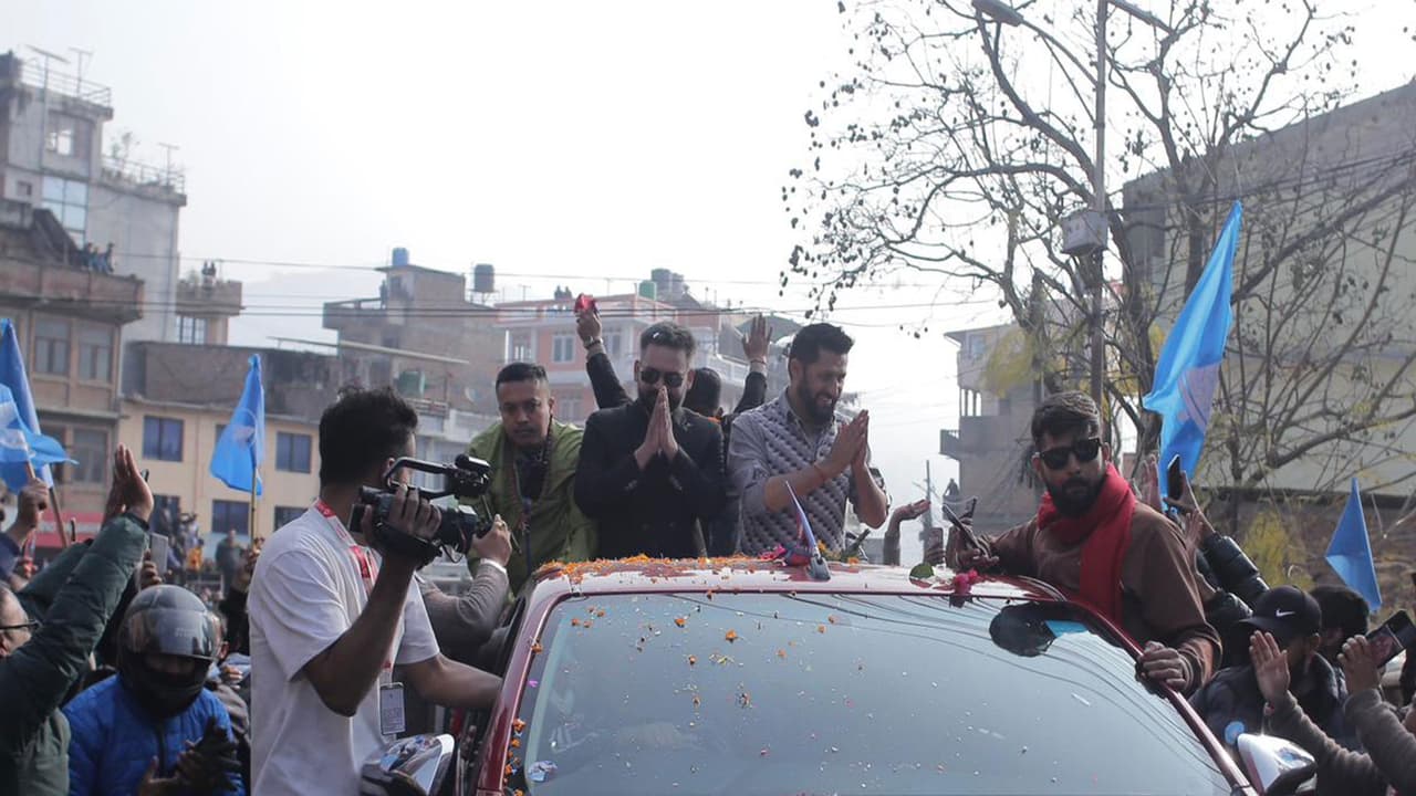 Balen Shah launches campaign in Kathmandu as election draws close (Photo/ANI) Balen Shah launches campaign in Kathmandu as election draws close (Photo/ANI)