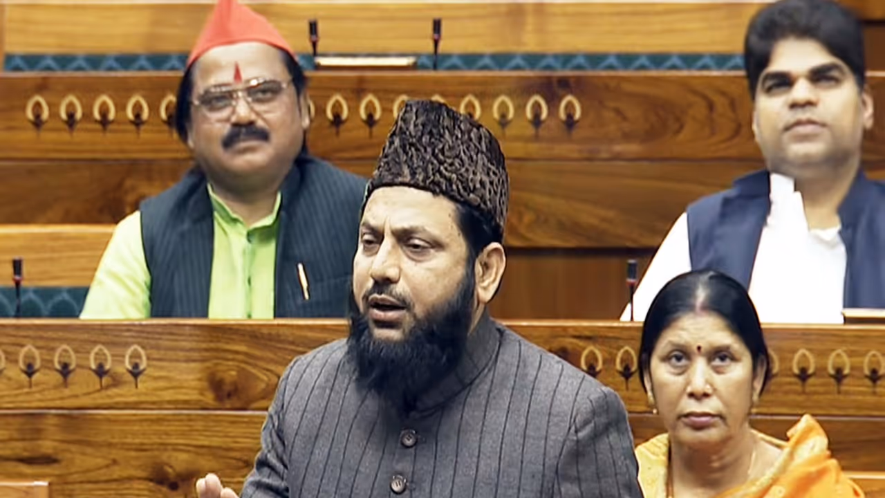 Samajwadi Party MP Mohibbullah Nadvi in Lok Sabha (Photo/ANI) Samajwadi Party MP Mohibbullah Nadvi in Lok Sabha (Photo/ANI)