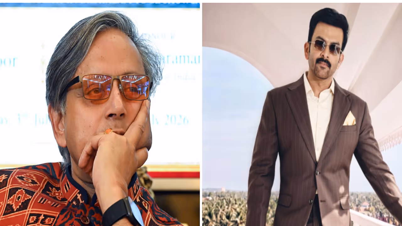 Shashi Tharoor (L) Prithviraj Sukumaran (R) (Photos//ANI/instagram/therealprithvi_) Shashi Tharoor (L) Prithviraj Sukumaran (R) (Photos//ANI/instagram/therealprithvi_)