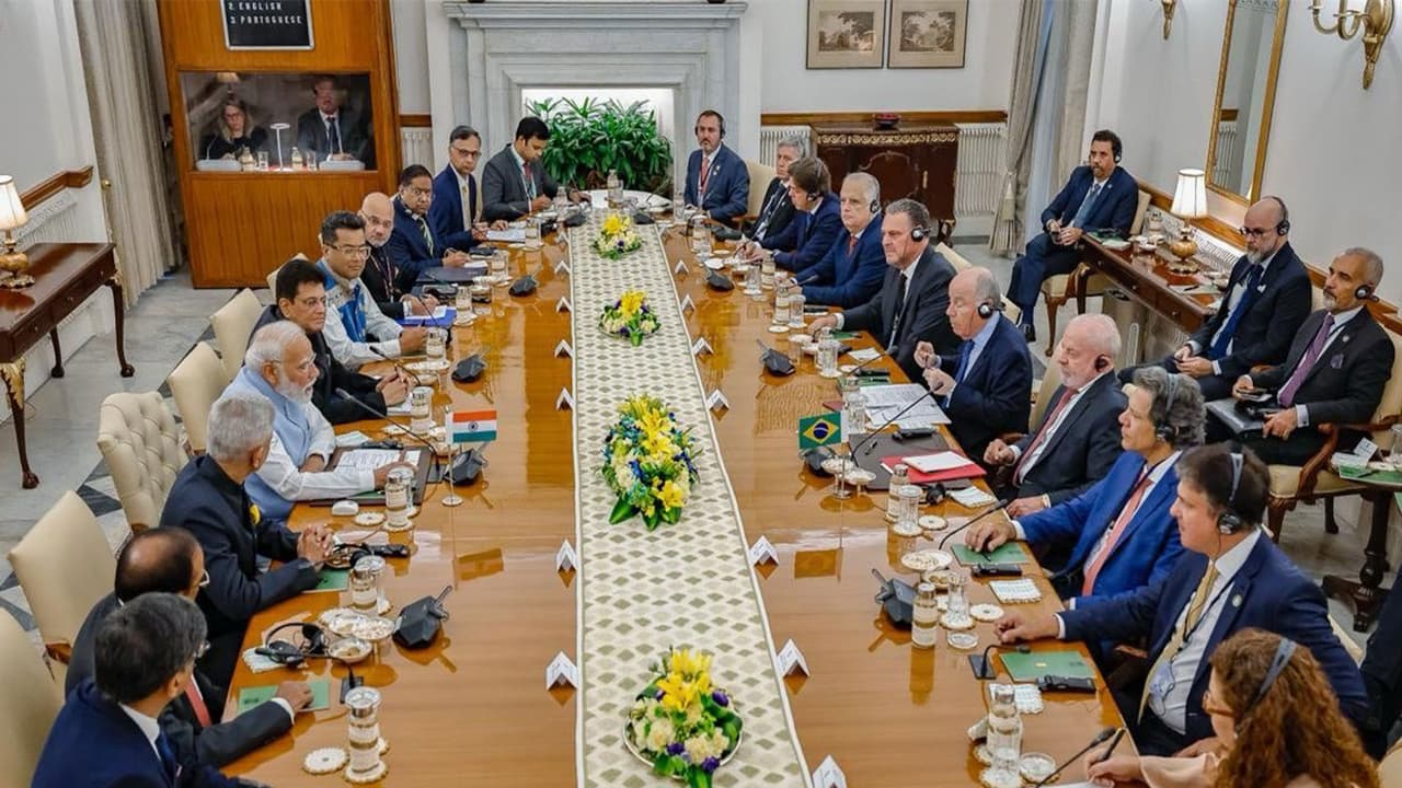 Indian and Brazil delegation in a discussion (Photo: X@LulaOficial) Indian and Brazil delegation in a discussion (Photo: X@LulaOficial)